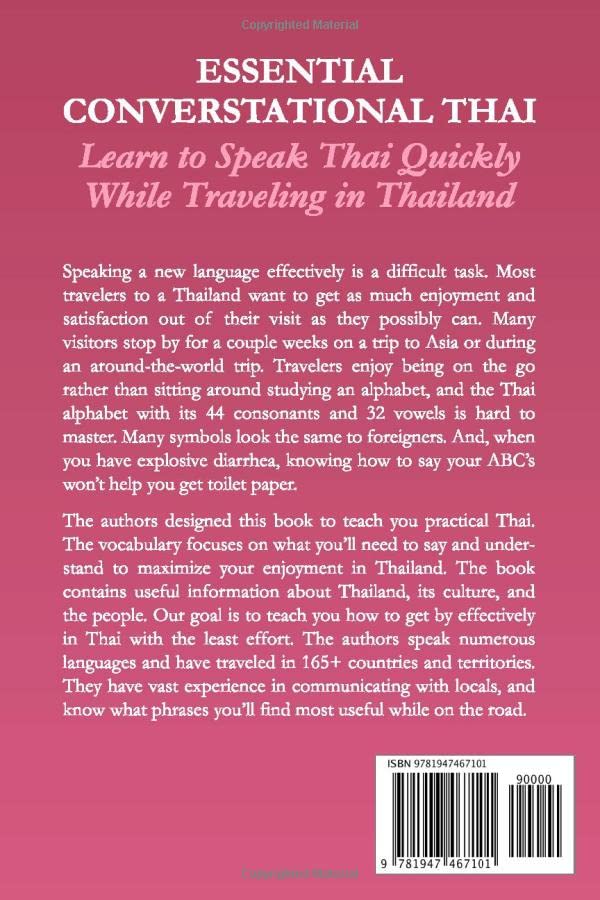   Essential Conversational Thai:  Learn to Speak Thai Quickly while Traveling in Thailand: Back Cover